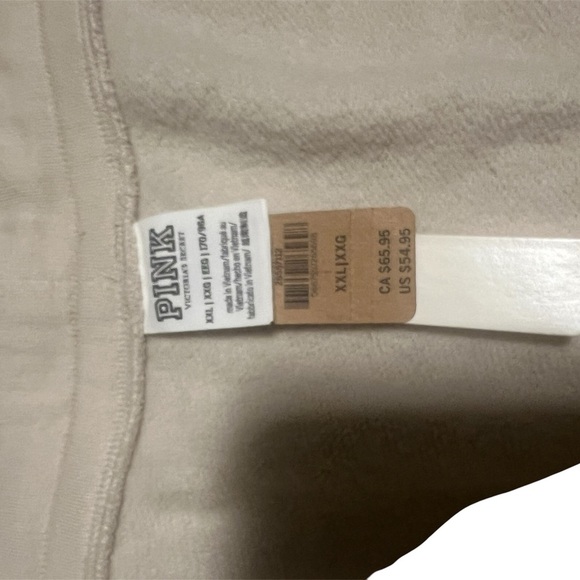 NWT VS Pink “Everyday Lounge Jogger”Size XXL in beige color w/ rhinestones brand - Picture 4 of 5